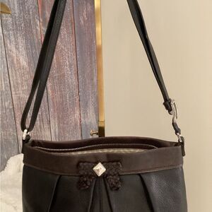 Brighton Black/Brown Leather Crossbody, Brighton charm normal wear